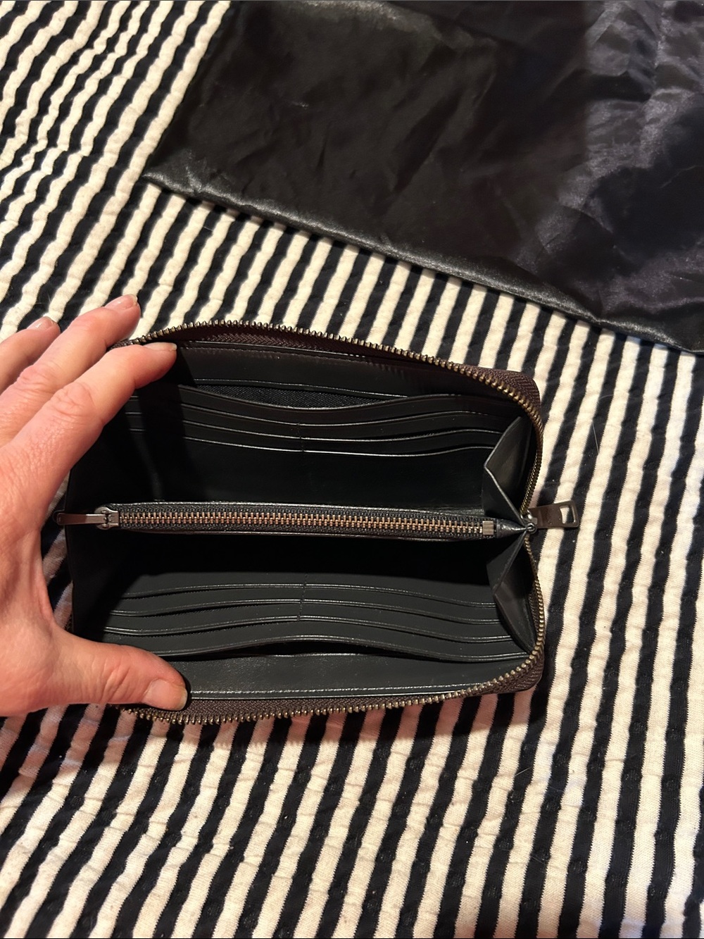 Coach Two-Tone Orange and Brown Zip Wallet - Picture 8 of 8